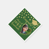 Elegant groen en goud 2025 Afstuderen Servet (Hoek)