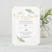 Elegant groen en goud aquarel Kerstfeest partij Kaart (Staand voorkant)