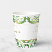 Elegant groen en goud bruidsmeisjesfeest papieren bekers (Rechts)