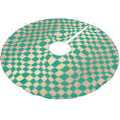Elegant groen en goud checker patroon kerstboom rok (Gekanteld)