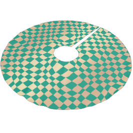 Elegant groen en goud checker patroon kerstboom rok