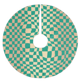 Elegant groen en goud checker patroon kerstboom rok