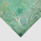 Elegant groen en goud decoupage tissuepapier (Detail)