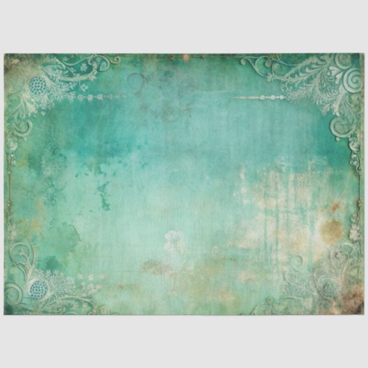 Elegant groen en goud decoupage tissuepapier (Voorkant)