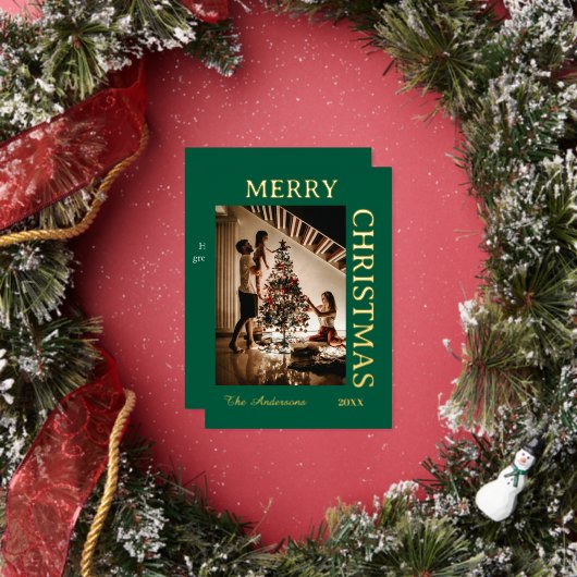 Elegant groen en goud folie feestdagenkaart (Insitu)