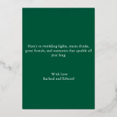 Elegant groen en goud folie feestdagenkaart (Achterkant)