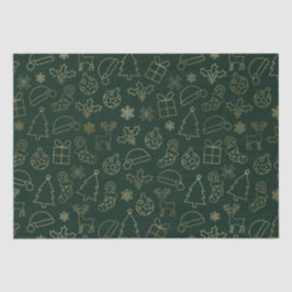 Elegant groen en goud folie kerstpatroon tissuepapier