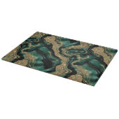 Elegant groen en goud Glitter Agaat Patroon Snijplank (Hoek)