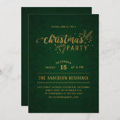 Elegant groen en goud kerstfeest kaart (Voorkant / Achterkant)