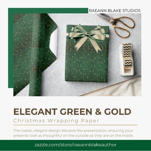 Elegant groen en goud kerstinpakpapier cadeaupapier