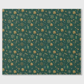 Elegant groen en goud Kerstmis Cadeaupapier (Vlak)