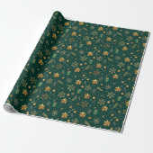Elegant groen en goud Kerstmis Cadeaupapier (Uitgerold)