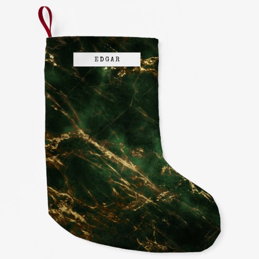 Elegant groen en goud kleine kerstsok (Voorkant)