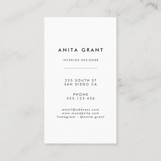 Elegant groen en goud marmer verticaal visitekaartje (Achterkant)