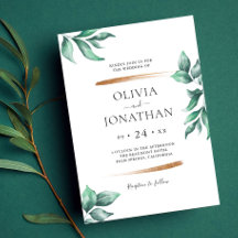 Elegant groen en goud minimalistische bruiloft