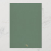 Elegant groen en goud minimalistische bruiloft men menu (Achterkant)