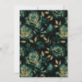 Elegant Groen en Goud Roos Bloemen 60ste Verjaarda Kaart (Achterkant)