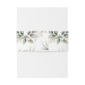 Elegant groen en goud rustieke bruiloft uitnodigingen wikkel (Achterkant Voorbeeld)