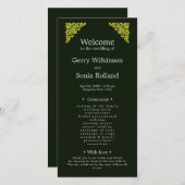 Elegant Groen en Goud Trouwprogramma (Voorkant / Achterkant)