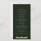 Elegant Groen en Goud Trouwprogramma (Achterkant)