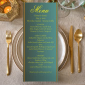 Elegant Groen en Goud Wedding Menu