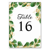 Elegant groen en gouden blad bruiloft kaart (Voorkant)