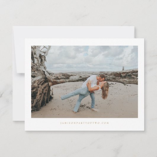 Elegant groen en gouden bruiloft Save the Date Kaart (Achterkant)