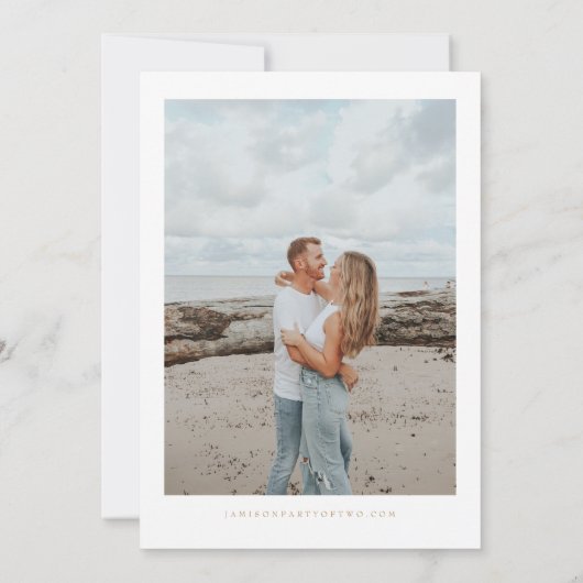 Elegant groen en gouden bruiloft Save the Date Kaart (Achterkant)