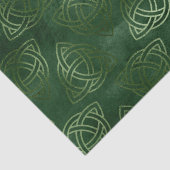 Elegant groen en gouden Keltisch patroon Tissuepapier (Detail)