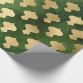 Elegant groen en gouden kerstversiering cadeaupapier (Hoek)