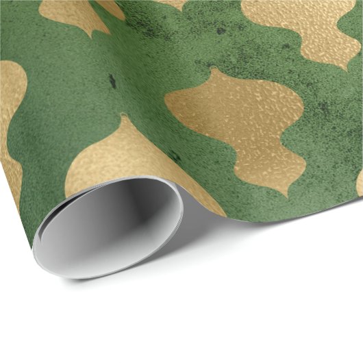 Elegant groen en gouden kerstversiering cadeaupapier (Rol Hoek)