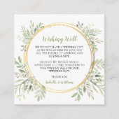 Elegant groen en gouden Lijst bruiloft RSVP Informatiekaartje (Voorkant)