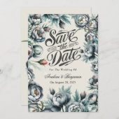 Elegant groen en grijs boeket Bewaar de datum Kaart (Voorkant / Achterkant)