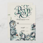 Elegant groen en grijs boeket Save the Date Invit Kaart (Voorkant / Achterkant)