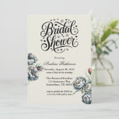 Elegant groen en grijs boeket Vrijgezellenfeest Kaart (Staand voorkant)