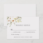 Elegant groen en ivoor bruiloft reactie Kaart (Voorkant / Achterkant)