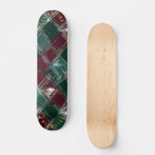 Elegant groen en rood geplakt skateboard (Voorkant)