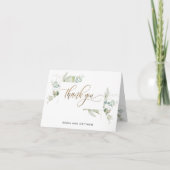 Elegant groen en script, bruiloft of anders, bedankkaart (Voorkant)