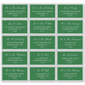 Elegant groen en wit bruiloft individueel adres sticker (Voorkant)