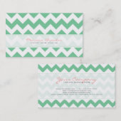 Elegant groen en wit chevron patroon 2 visitekaartje (Voorkant / Achterkant)