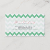 Elegant groen en wit chevron patroon 2 visitekaartje (Achterkant)