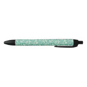 Elegant groen en wit glitterpatroon zwarte inkt pen (Bodem)
