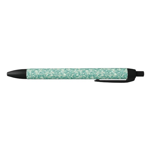 Elegant groen en wit glitterpatroon zwarte inkt pen (Bodem)