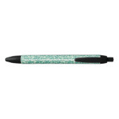 Elegant groen en wit glitterpatroon zwarte inkt pen (Achterkant)