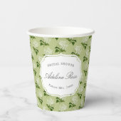 Elegant groen en wit hortensia Vrijgezellenfeest Papieren Bekers (Achterkant)