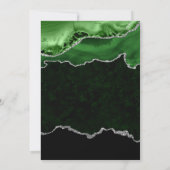 Elegant groen en zilveren marmeren agaat Afstudere Kaart (Achterkant)