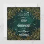 Elegant groen en zwart bruiloft kaart (Achterkant)