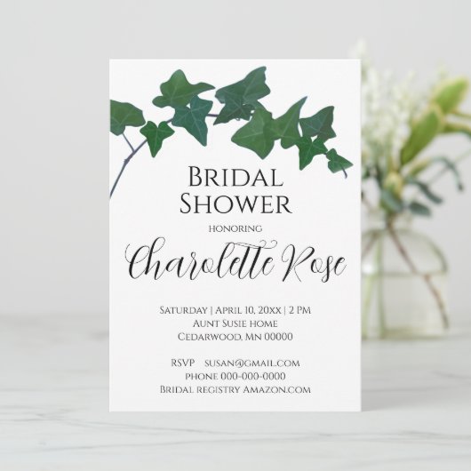 Elegant groen Engels Ivy Vrijgezellenfeest Kaart (Staand voorkant)