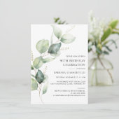 Elegant groen Eucalyptus 90ste verjaardag Kaart (Staand voorkant)