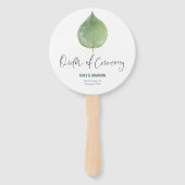 Elegant groen Eucalyptus blad bruiloft programma Handwaaier (Voorkant)